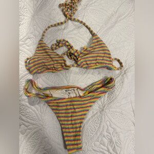Frankie's Bikinis Multicolor Striped Bikini